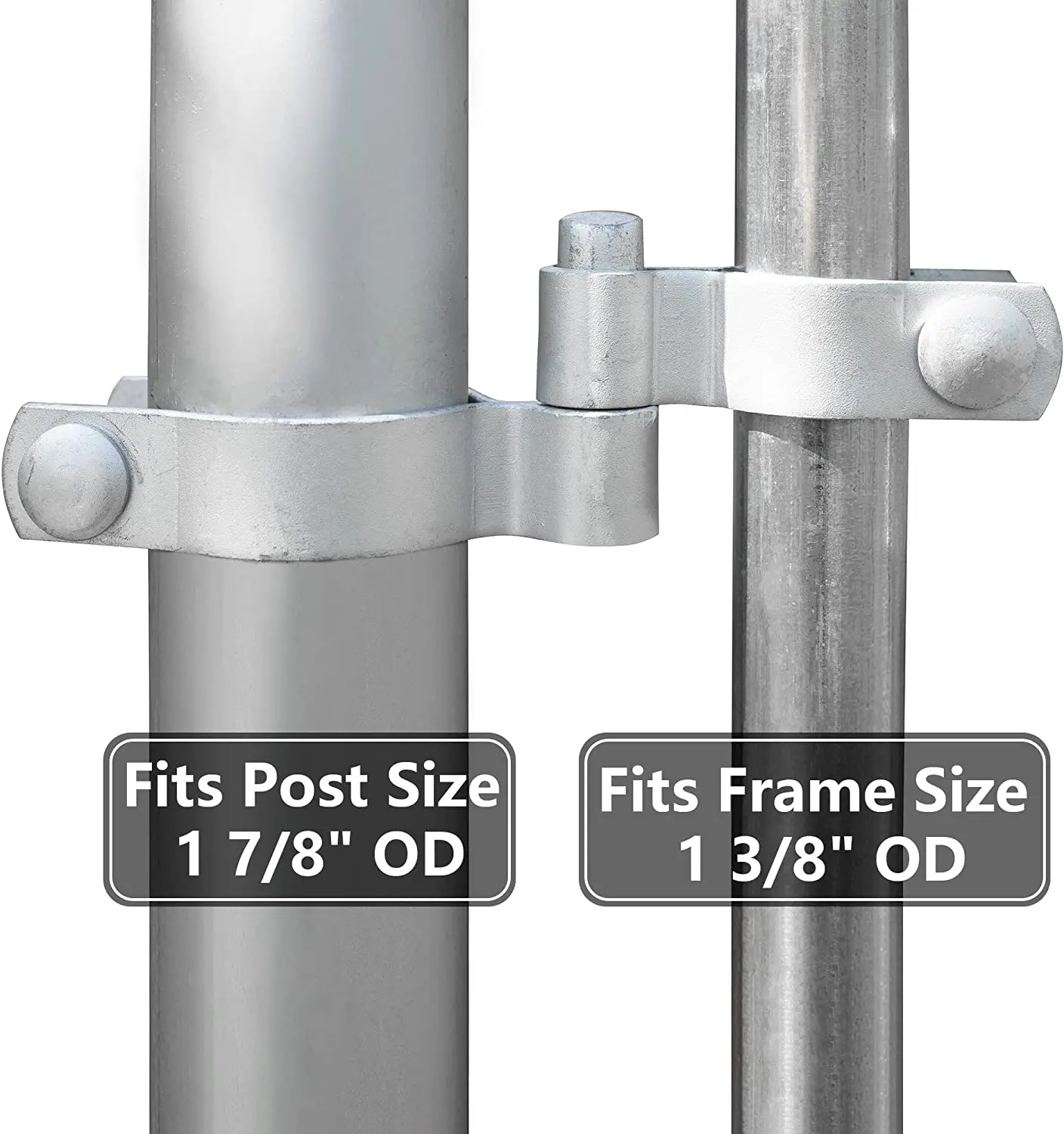 Silver Metal Chain Link Fence Post Hinge