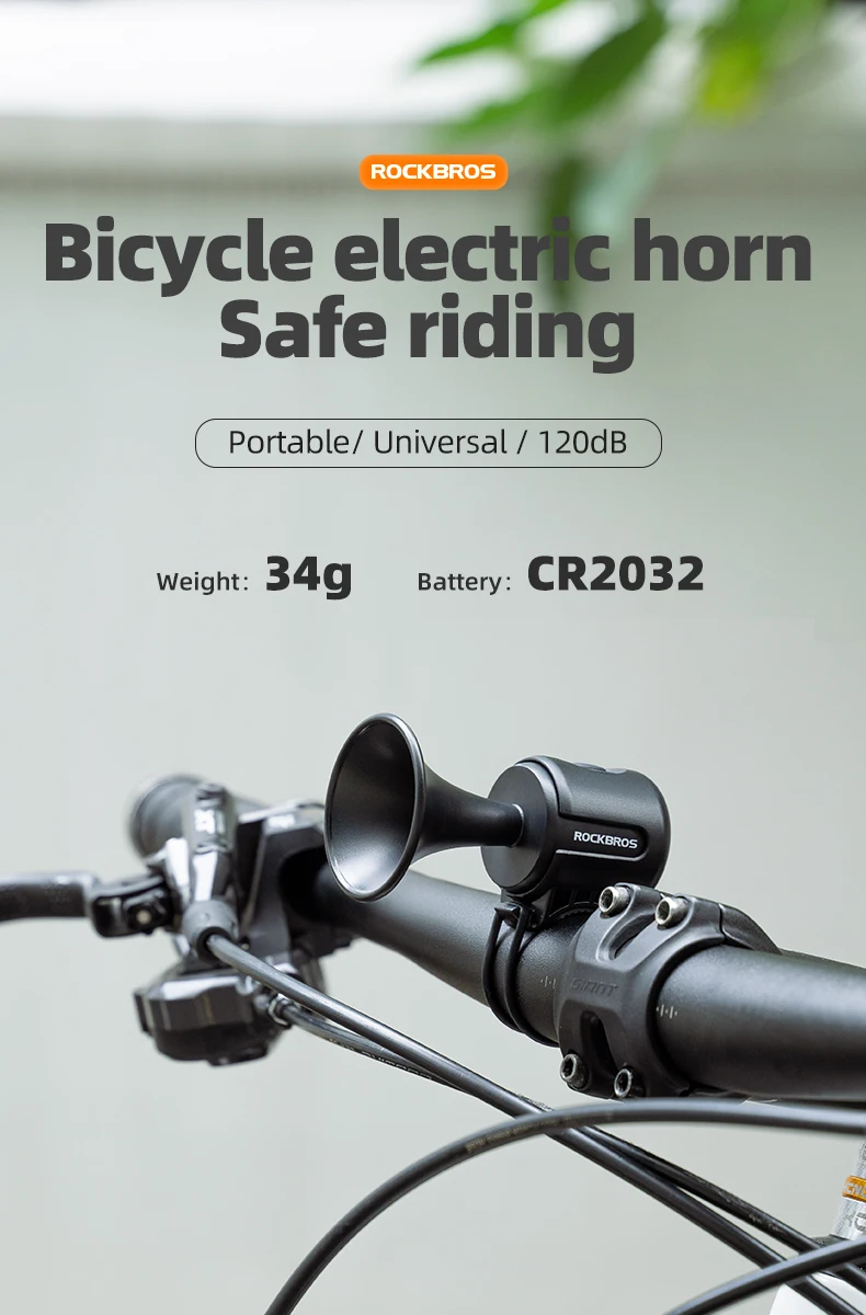 Rockbros Mini Bells Bike Charging Bell Bicycle Horn Bell 120db Electronic Loud Horn Ipx4