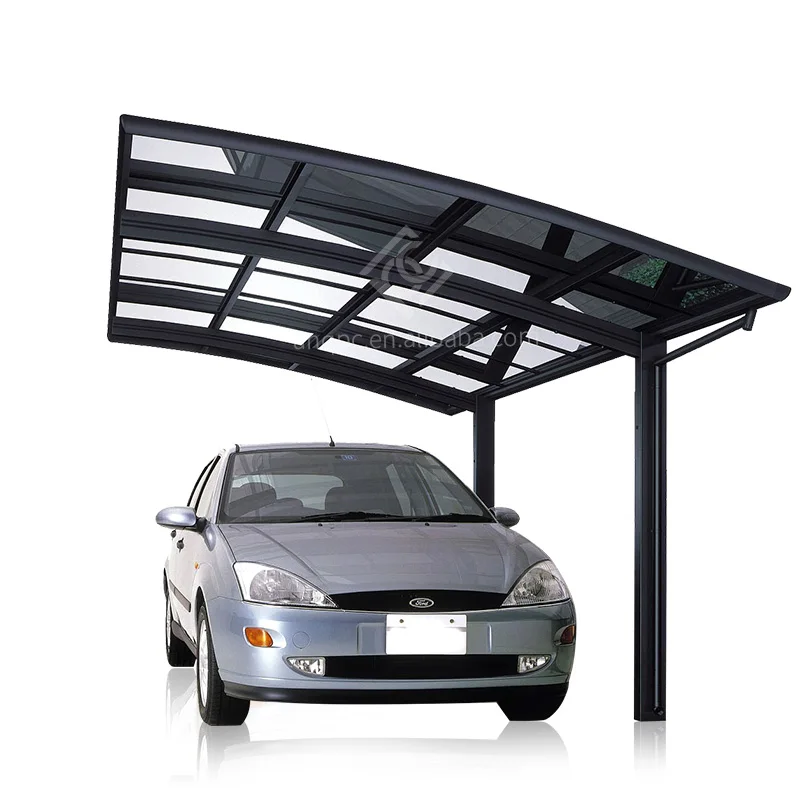 Aluminum Alloy Frame DIY Cantilever Waterproof Carport Kits with Polycarbonate Roof Customizable Size Car Parking Shelter