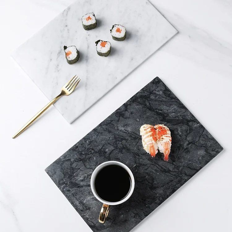 SH STONE Wholesale Natural Stone Serving Platter Plate Tray Custom Design Handcraft White Marble Decor Cheese Cutting Chop Board