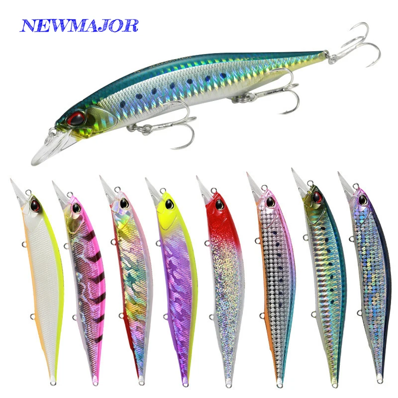 Newmajor 12cm 17g Abs Hard Plastic Wobbler Fishing Bait 3d Eyes Sinking ...