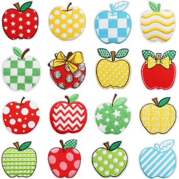 Apple Design Embroidery Patch Canvas for Clothing and Hat Decorative Use