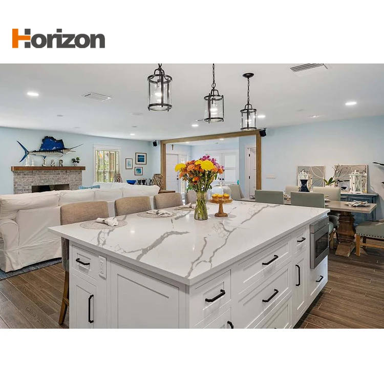 2024 China Artificial Quartz Stone Calacatta White Quartz Stone Slab for  Countertops