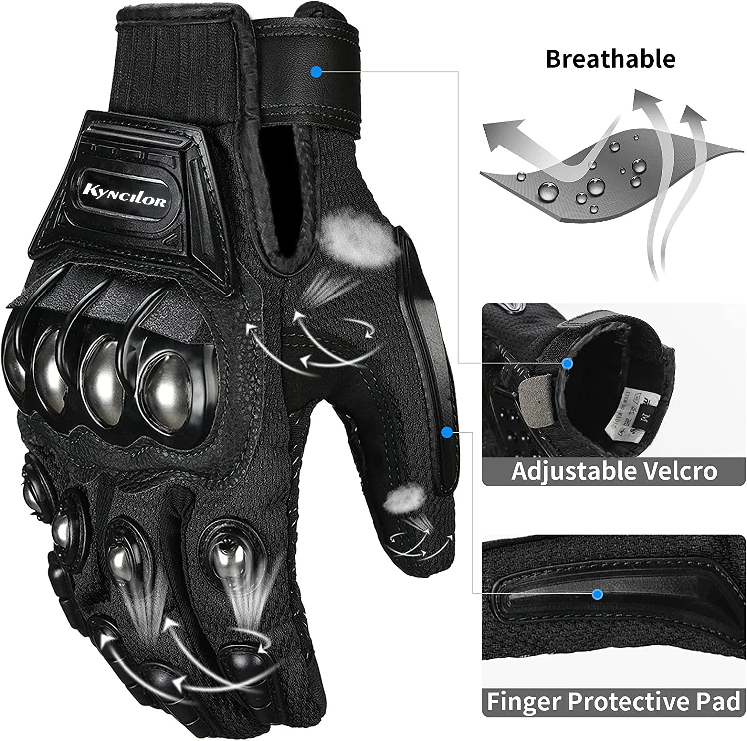 Kyncilor Custom Motorcycle Gloves Breathable with TPR Palm Pad Hard Knuckles Other Motorcycle Accessories