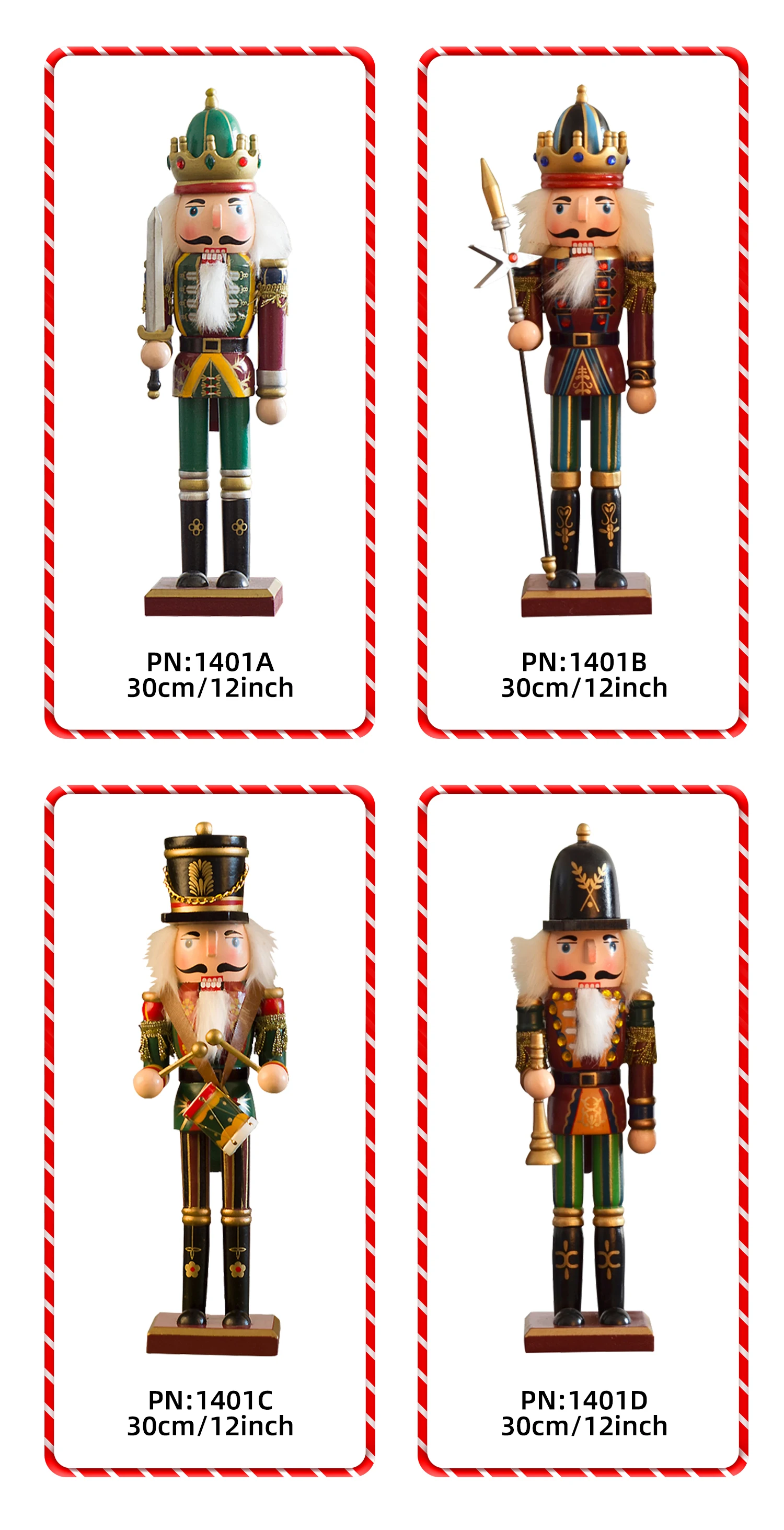 Wholesale Bestselling Traditional Wooden 12 Inch Christmas Nutcracker