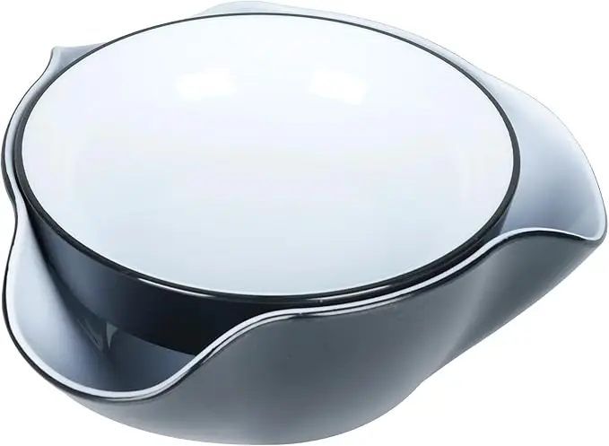 Ceramic Snack Serving Dish Double Dish Nut Bowl with Nut Seeds Shell Storage for Peanuts Fruits Snacks Candy Serving Bowl