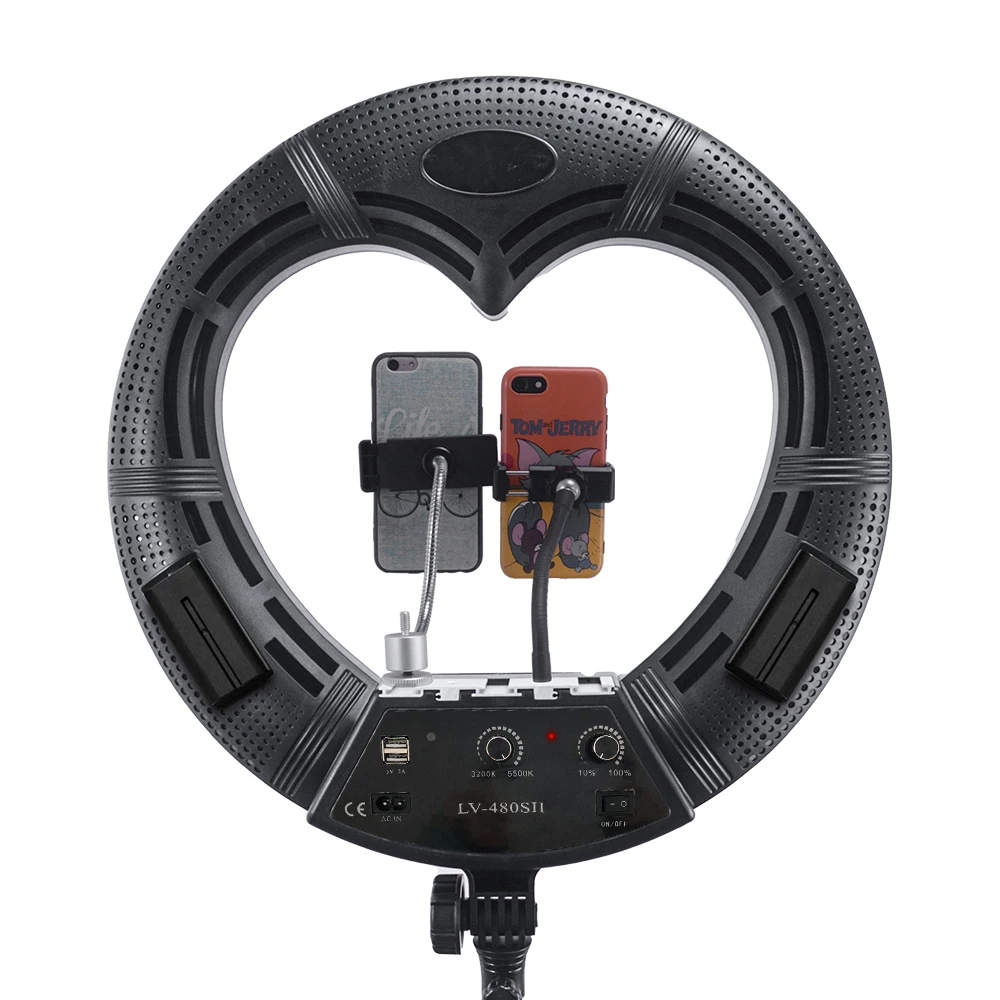 NEW! 18 inch heart Ring Light with Remote Control and Stand Holder carry bags Makeup LED Ring Lights kits 96W 18inch