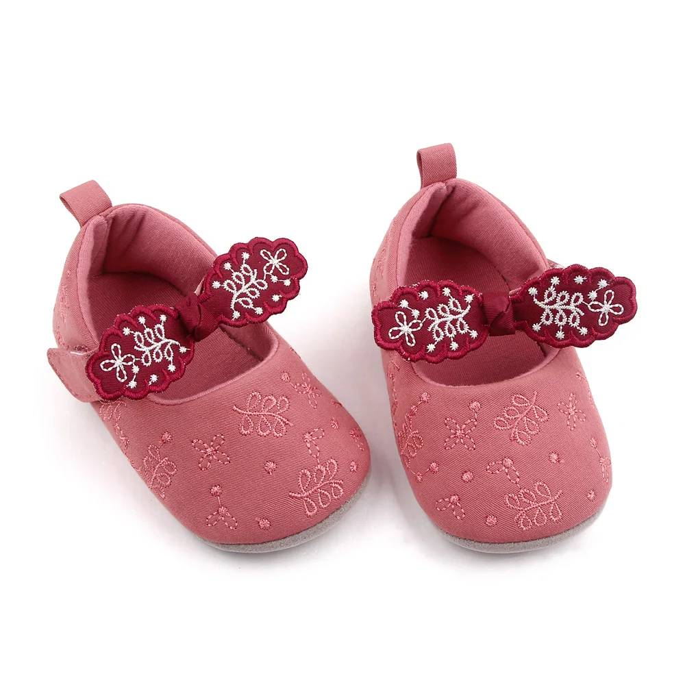 New Arrival Baby Girl Princess Shoes Beautiful Embroidery Bow-knot Soft Sole Baby Toddler Shoes details
