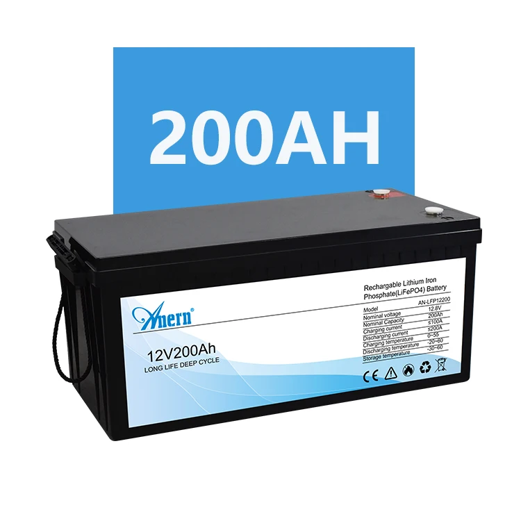 Anern New Design Lithium Ion Battery 12V 50AH 100AH 200AH Lifepo4 Battery Pack
