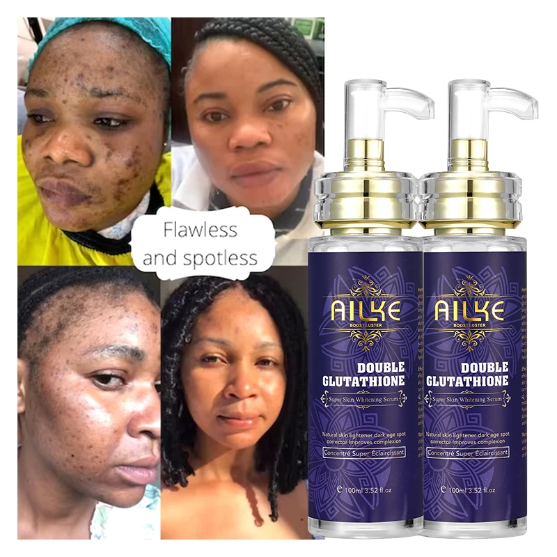 Double Glutathio Natural Vegan Face Care Serum with Vitamin C & Niacinamide Anti-Wrinkle Whitening & Skin Brightening