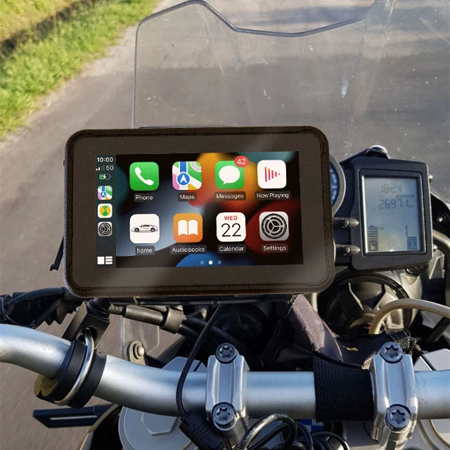 wireless motorcycle carplay 5 inch ipx7