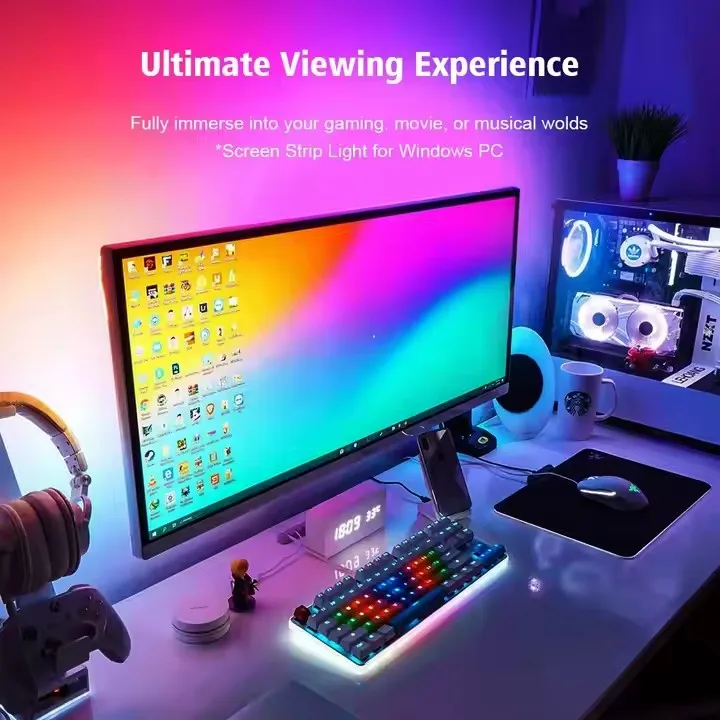 Bande LED RGB 5M Étanche IP65 - Pour Setup Gaming, Bureau, TV Avec Télécommande