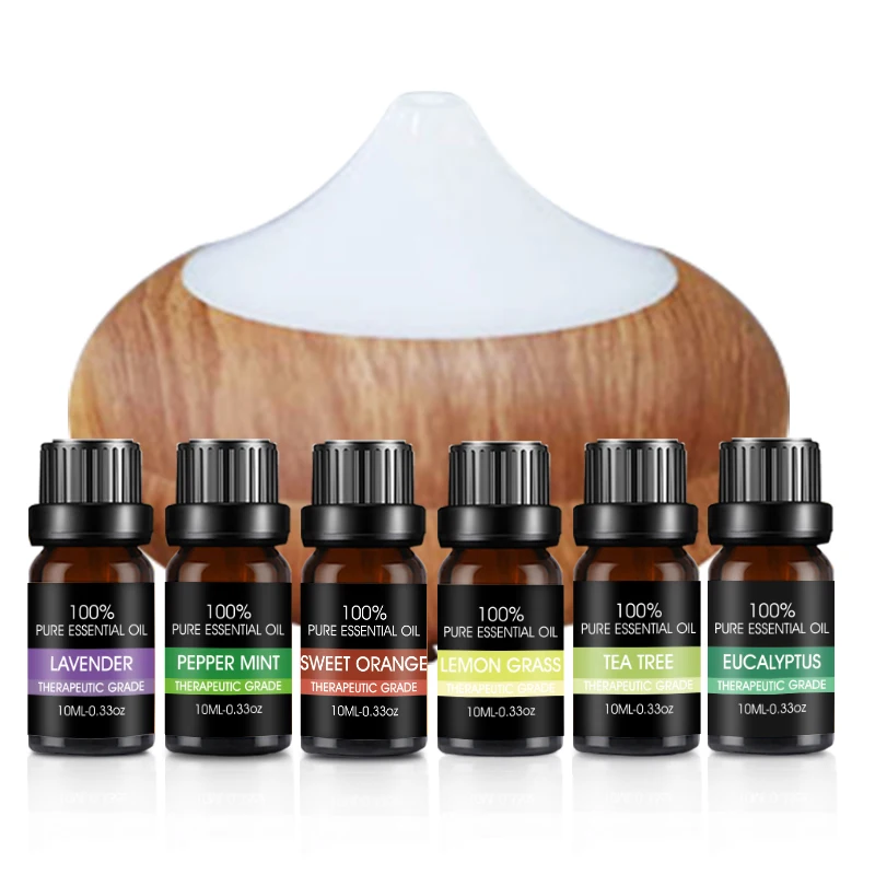 Essential Oils Diffuser Oils Set (6 X 10ml) Pure Essential Oils For Diffuser,  Humidifier, Massage, Aromatherapy, Skin & Hair Care Good Essential Sweet