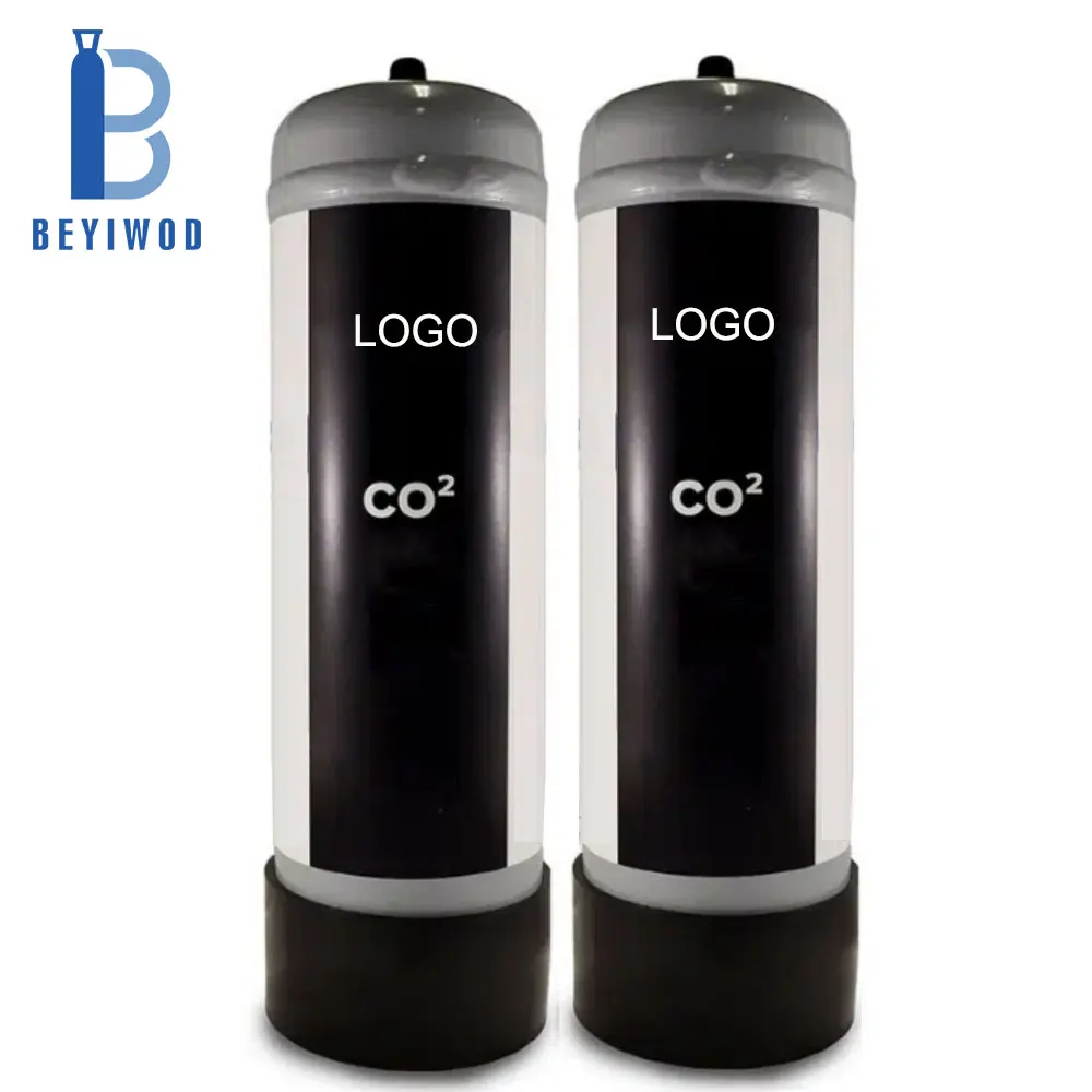 Kalidad ng pagkain 2.2L 1kg CO2 Disposable Carbon Dioxide Gas Flask Cylinder para sa tubig na may lasa