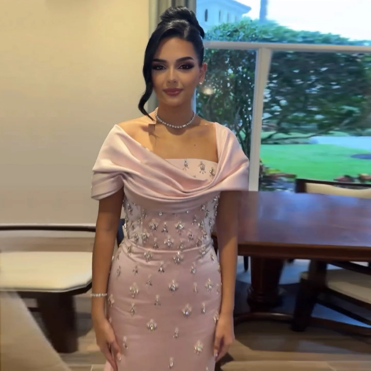 women's light pink off the shoulder dress formal Alita Baby Long Sleeve Maxi - US 8 highlighting feminine morbidezza and grace Off the Shoulder Light Pink