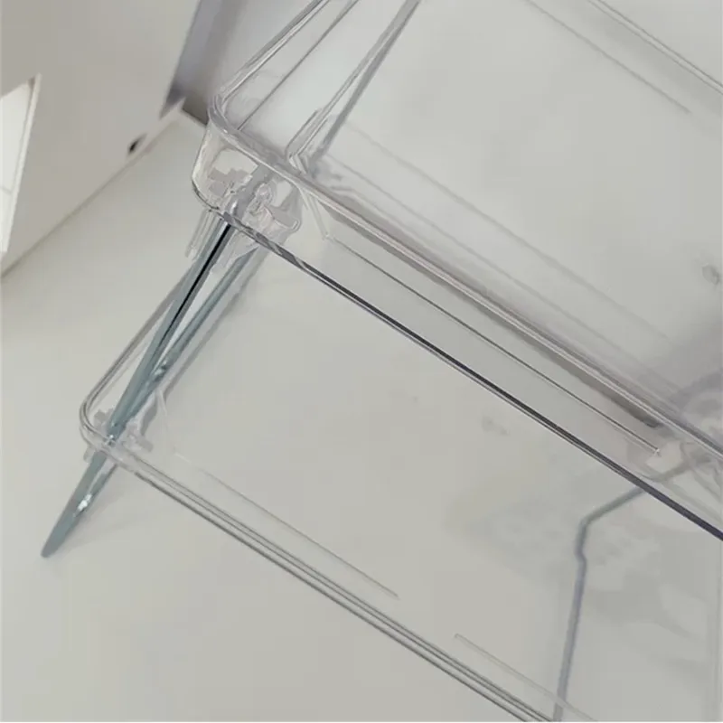 Nordic Acrylic Transparent Foldable Storage Shelf Room Book Jewelry Bathroom Shelf Kitchen Cup Table Organizer Shelf factory