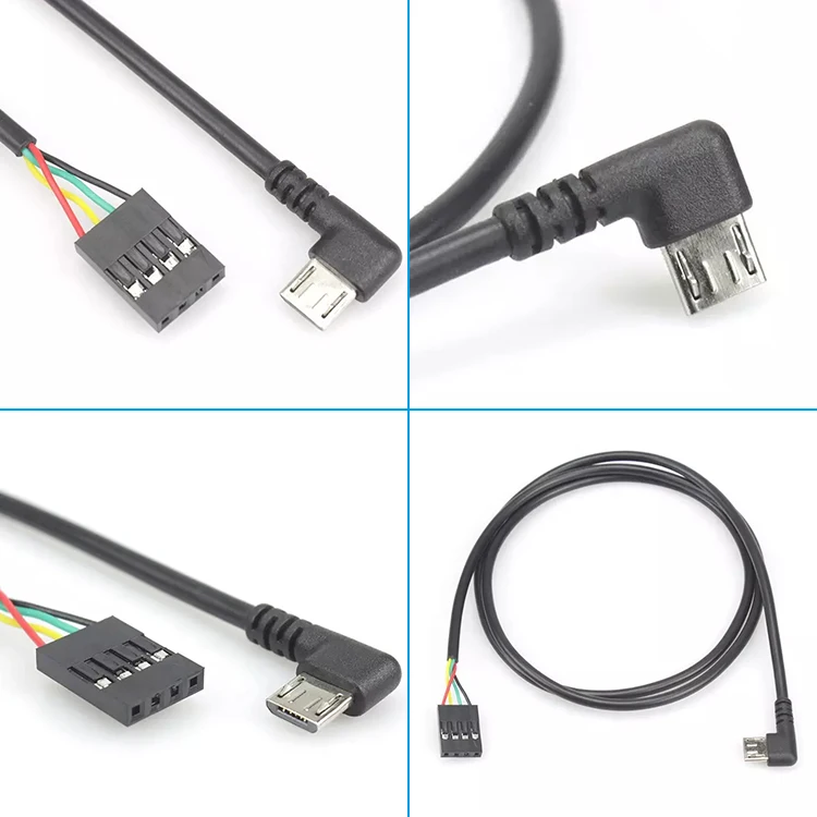 4 Core Mobile Data Cable Micro Usb Type B Extension Cable Male To