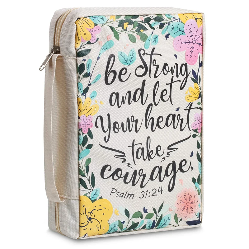 New Arrival Canvas Study Bible Case Holy Cover Pattern Convenient Handle Covers for