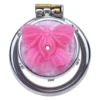 Cage à anneaux ronde + papillon rose