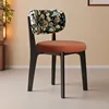 Black+floral cloth backrest+orange cloth cushion