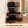 Bear Design - Corner Shelf [Black Tea Stand, Walnut Color Shelf]