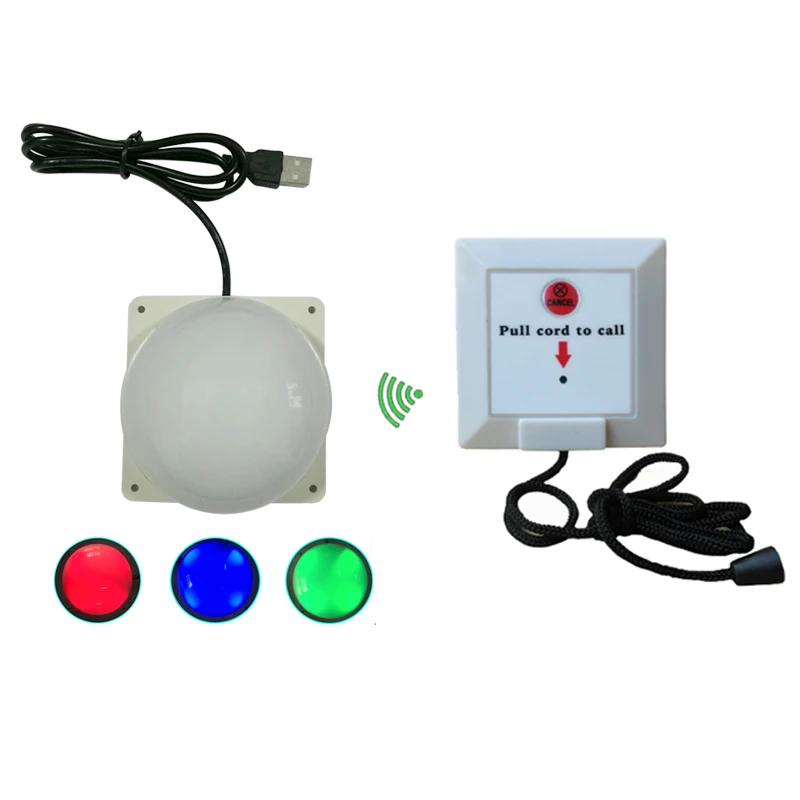 Wireless Toilet Button Alarm Kits Handicap Emergency Call System