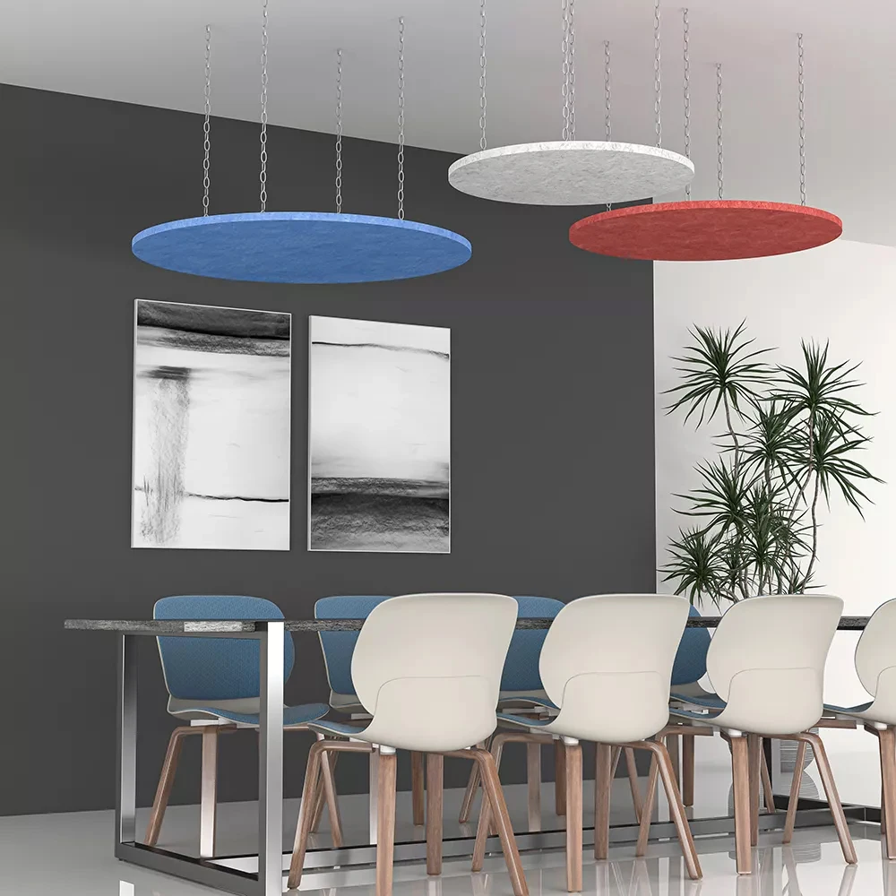 Hanging Acoustic Sound Proof Panels Polyester Felt Ceiling 25mm Sound Insulation Auditorium Hanging Round Acoustic Panel