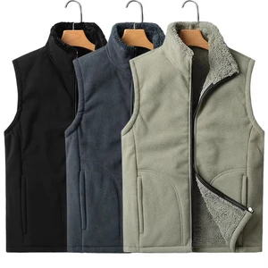 Autumn and Winter Lamb Wool Large Size Workwear Vest Warm Down Jacket Vest Custom logo
