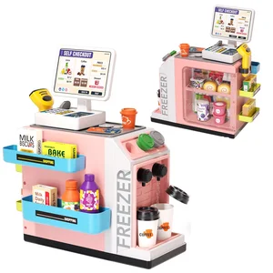EPT Pretend Mini Supermarket Cash Register Toy Set for Kids With Light Sound Water Function