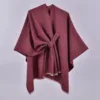 White beard strap shawl red - 130x150cm