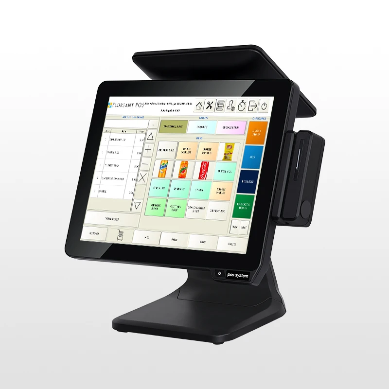 Desktop All in One Pos Machine Offline Billing Terminal Dual Screen Touch windows Pos System