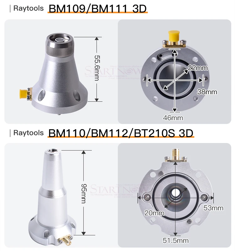 Raytools BT210S BT230 BT240S BM111 BM109 BM112 Fiber Laser Cutting Head Nozzle Connection Parts Laser Nozzle Sensor Connector
