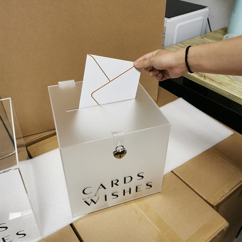 Acrylic Silver Mirror Wedding Card Box Mirror Wishing Well Wedding