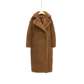 OEM ODM 2022 Winter Women Elegant Warm Soft Style Solid Color Faux Teddy Fur long Coat Ladies Jacket Winter Coats