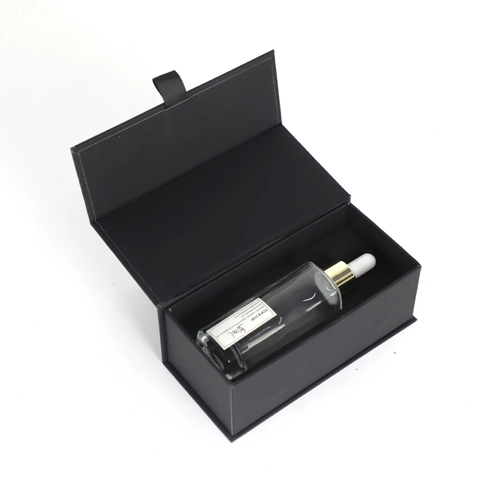 Custom Design square Paper Cardboard Carton Empty Luxury Gift Essential Oil Perfume 30ml 50ml 100ml Bottle  Packaging Box