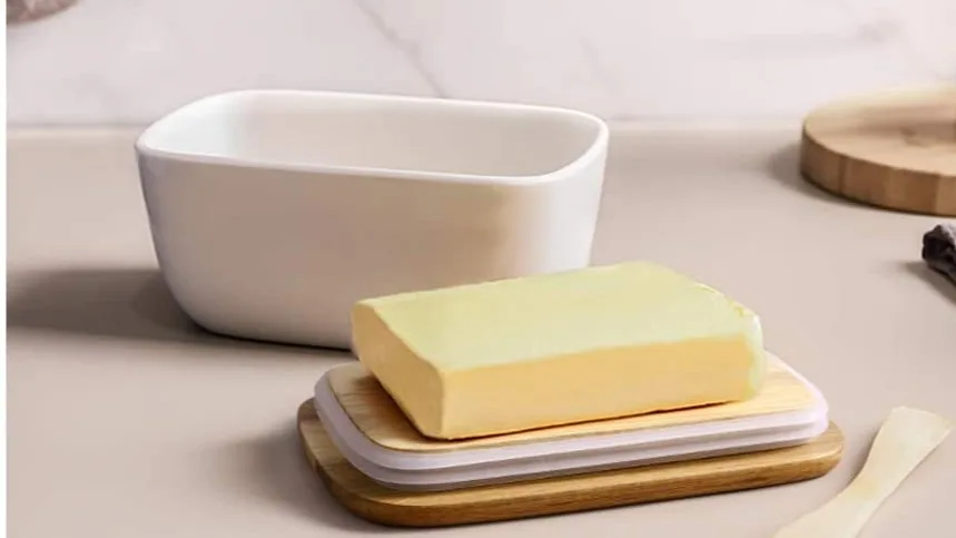 west coast butter container cover white porcelain butter dish