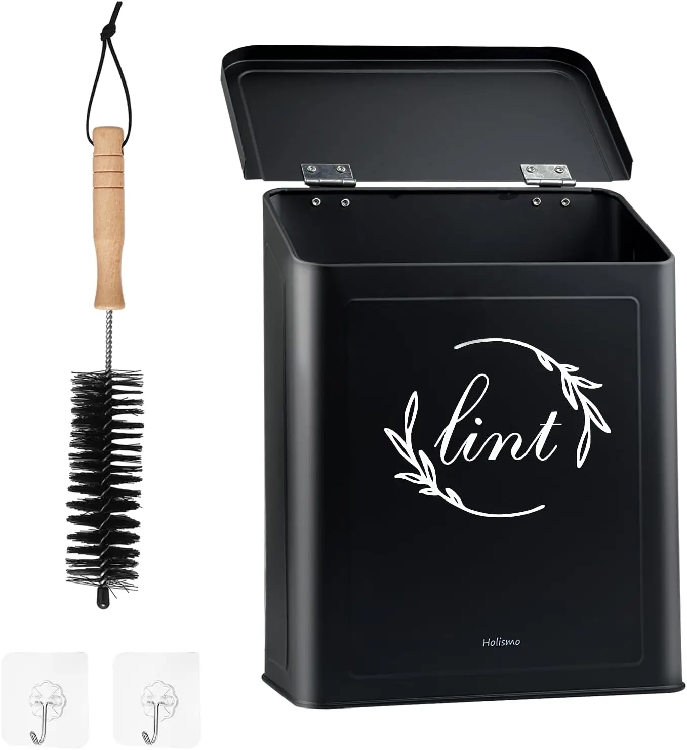 New Style Laundry Tablets Storage Containers with Lid Metal Magnetic Lint Bin Wall Mounted Laundry Canister