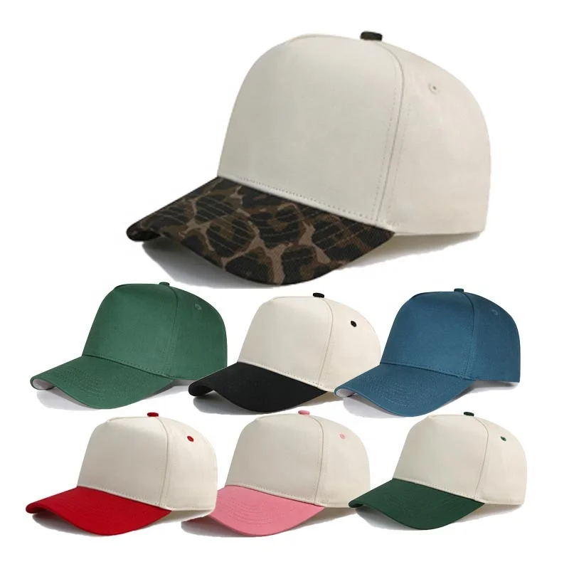 HBA54 in Stock Plain Blank Wholesale Two Tone Beige Cheetah Leopard Baseball Caps for Women Men