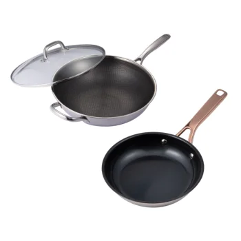 Non Stick Stainless Steel Wok Frying Pan Honeycomb Pan