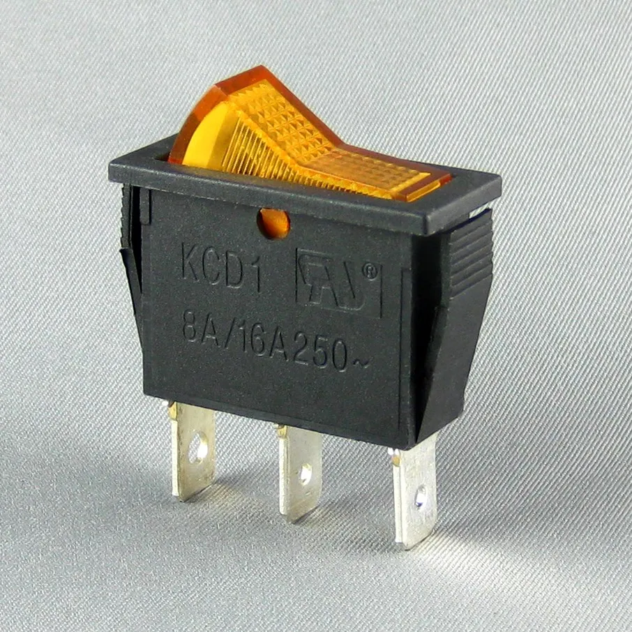 KCD 3 Pin SPST Rocker Switch CE Black Boat Rocker Switch
