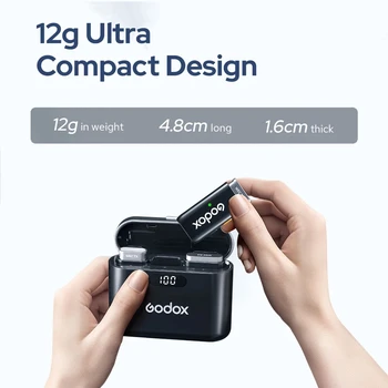 Godox WEC KIT1 KIT2 2.4G Mini Wireless Lapel Microphone with Charging Case for Smartphone Camera Podcast Interview YouTube detail image