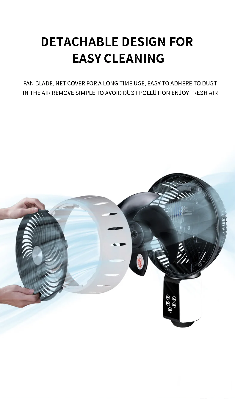 Intelligence Foldable Dc Rechargeable Electric Fan With Remote Control