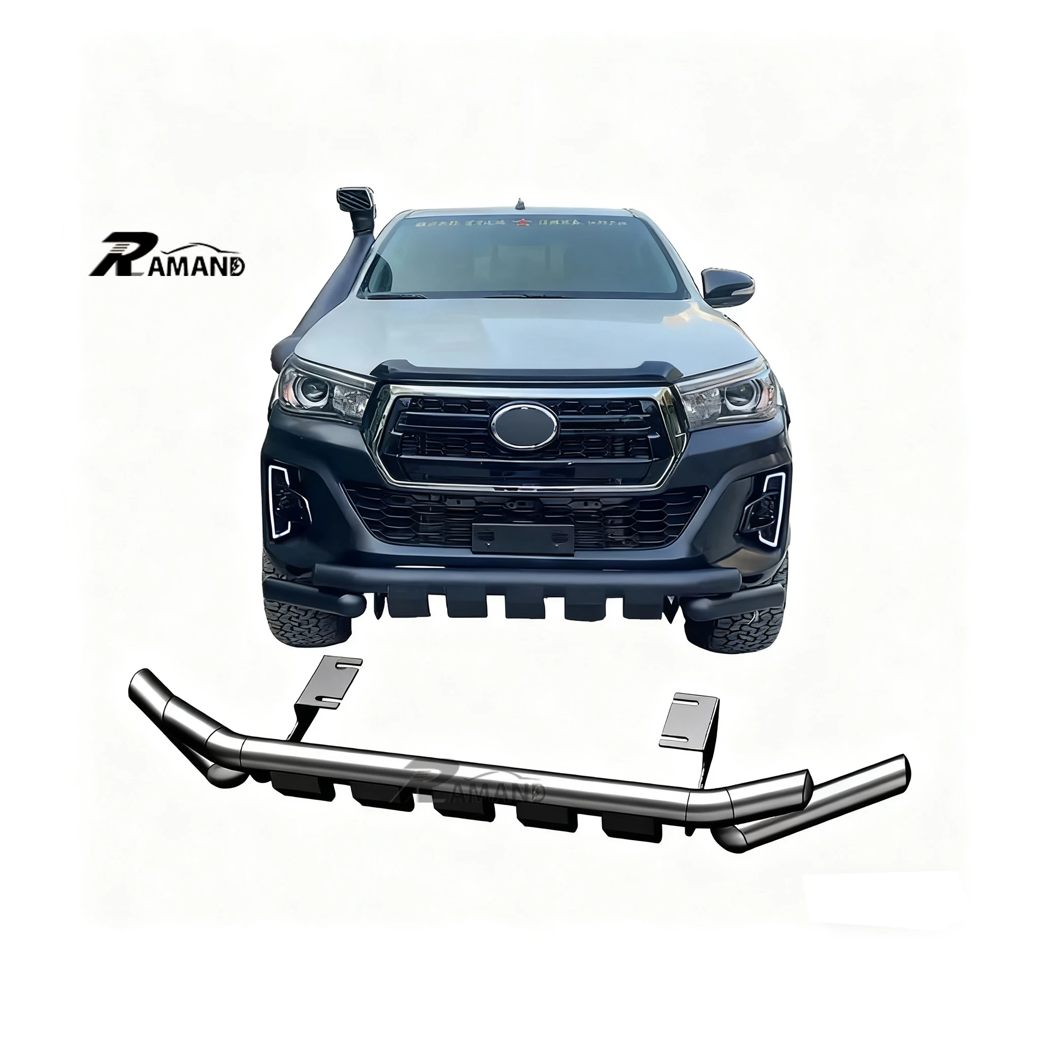 新型ハイラックス (2016-2024) ロッコ レボ用 ブルバー付きスチール製