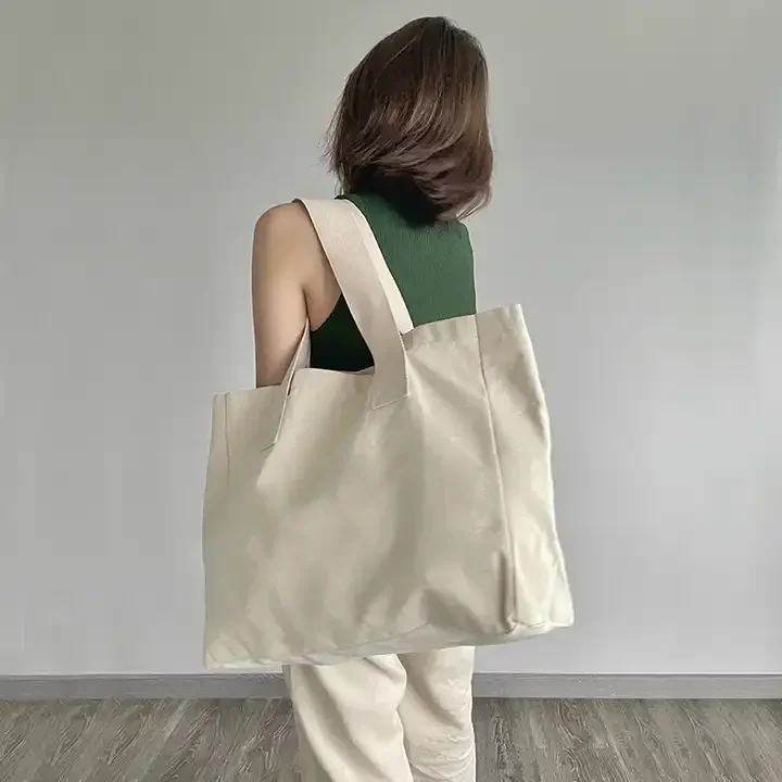 Wholesale Natural Extra Large Blank Cotton Canvas Tote Bag for