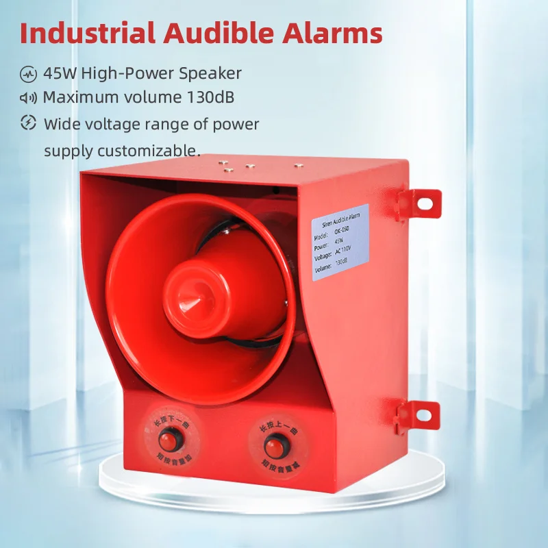 Okefire Audible Alarm 130db Loud Alarm Siren Adjustable Tone And Volume
