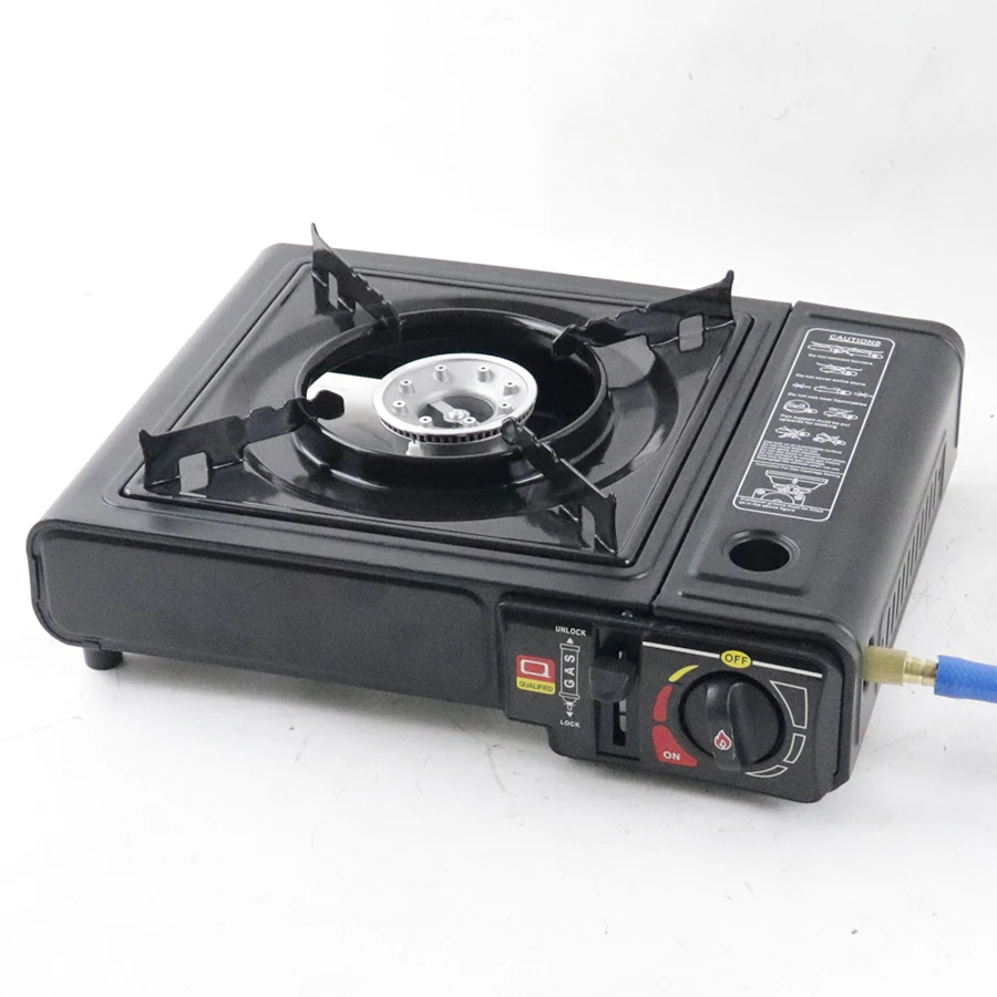 Support Customization Butane Portable Camping Gas Stove for Hiking Manually Operated Metallic Outdoor Portable Burner