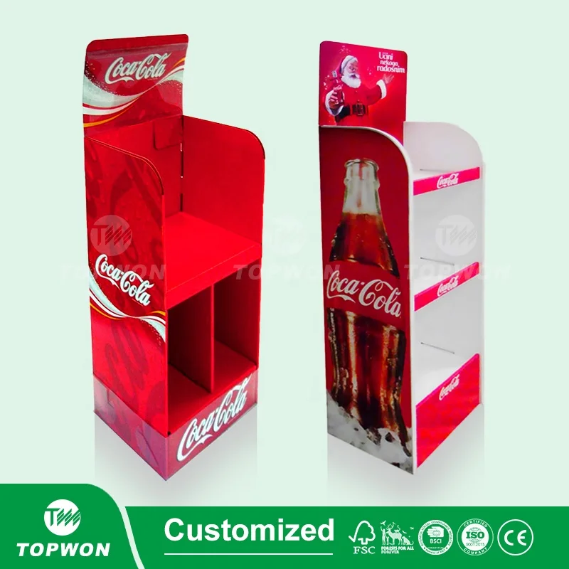 Customized Corrugated Cardboard Display Stand Retail Shop Pop Display Rack Drink Beer Wine Water Bottle Display Stand