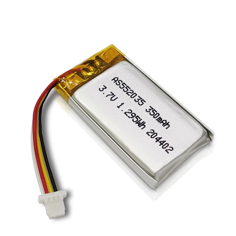 552035 3.7v 350mah lithium polymer rechargeable battery for smart wearable device