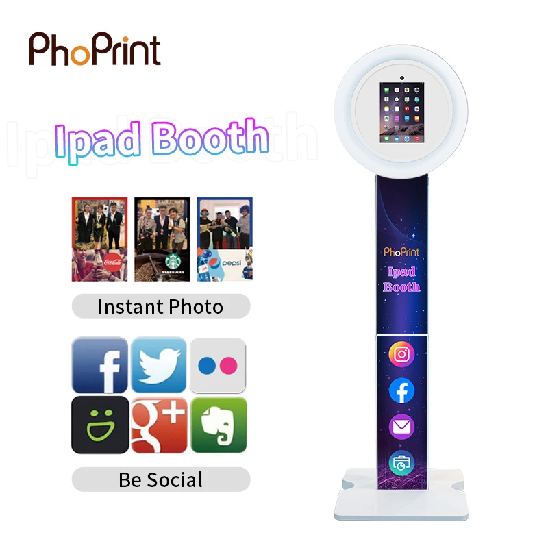 High Quality Portable Light Weight  Ipad Photo Booth With Ring Light for Sale