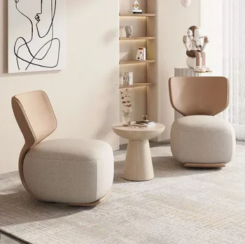 Single Sofa Chair Cream Wind Lazy Sofa Backrest Small Chair Living Room Balcony Leisure Chair Luxury Modern Sofa Furniture